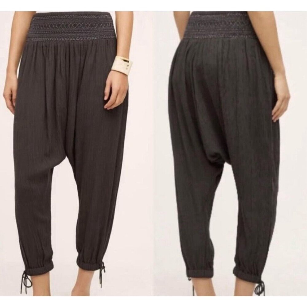 Anthropologie Womens Pants Harem Hei Hei Boho Pull On Stretch Waist XS Pockets